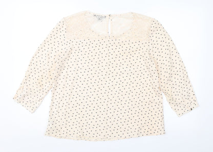 Atmosphere Womens Pink Polka Dot Jersey Basic T-Shirt Size 12