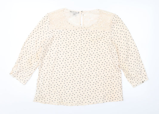 Atmosphere Womens Pink Polka Dot Jersey Basic T-Shirt Size 12