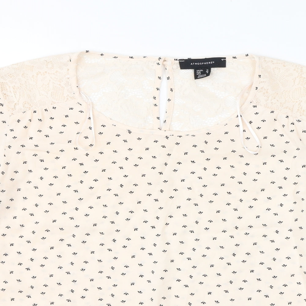 Atmosphere Womens Pink Polka Dot Jersey Basic T-Shirt Size 12