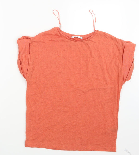 TU Womens Orange   Basic T-Shirt Size 8