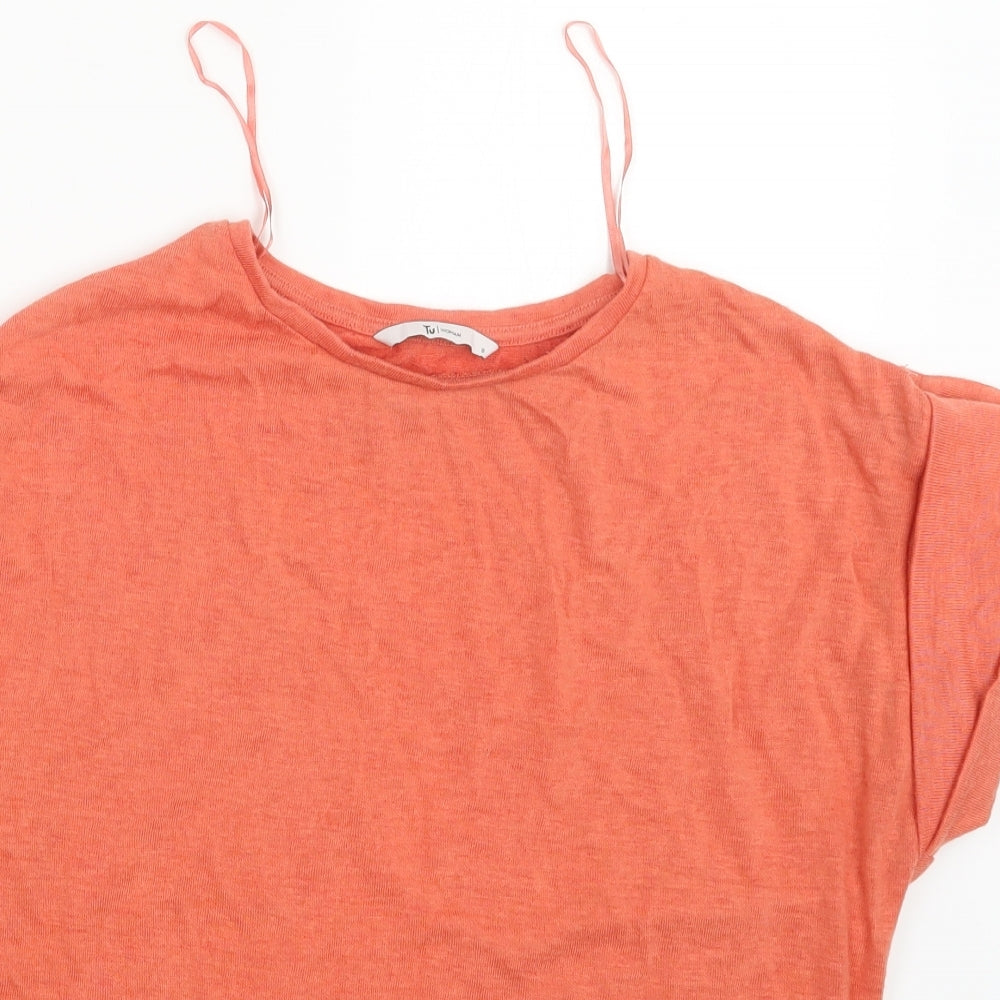 TU Womens Orange   Basic T-Shirt Size 8