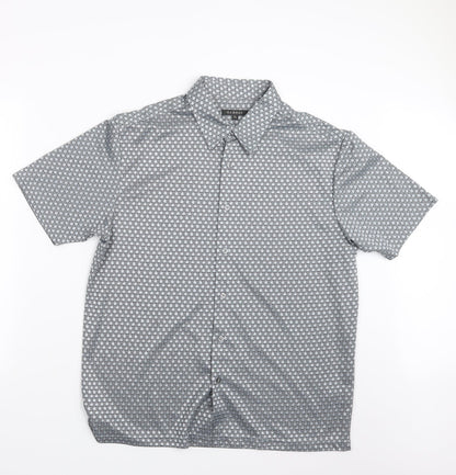 George Mens Silver    Button-Up Size XL