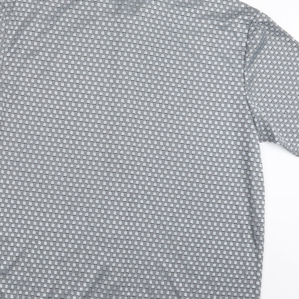 George Mens Silver    Button-Up Size XL