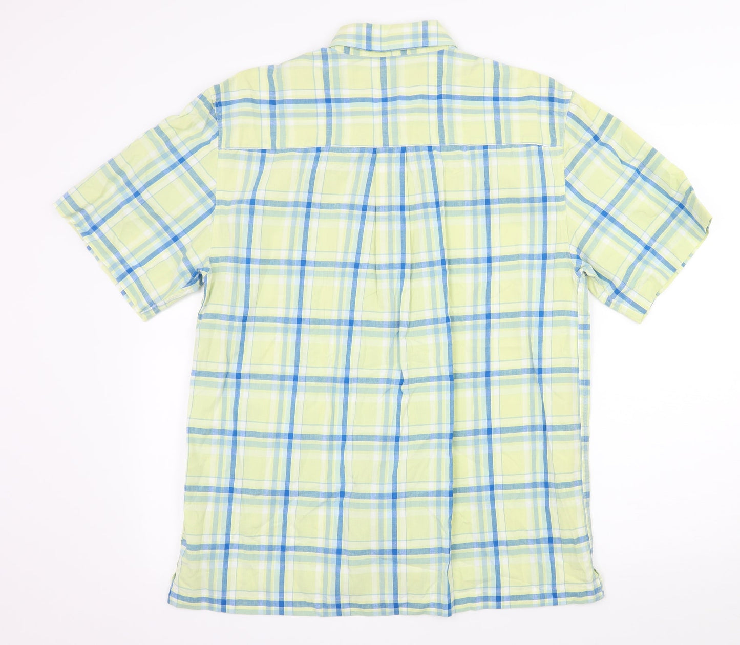 Tesco Mens Green Plaid   Button-Up Size M