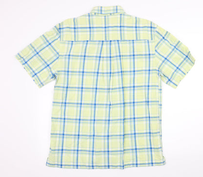 Tesco Mens Green Plaid   Button-Up Size M