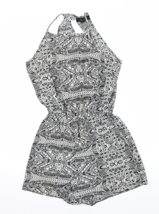 Atmosphere Womens White Geometric  Playsuit One-Piece Size 8