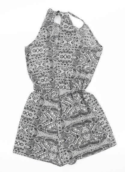 Atmosphere Womens White Geometric  Playsuit One-Piece Size 8