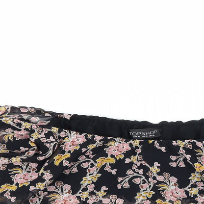 Womens UK Size 14 Topshop Black Basic Blouse