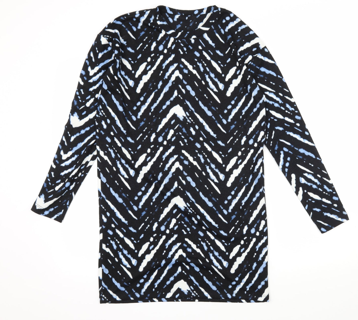 F&F Womens Blue Striped Knit Jumper Dress  Size 10