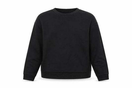 Front view of ASOS women’s black jacquard pullover sweatshirt, size UK 6