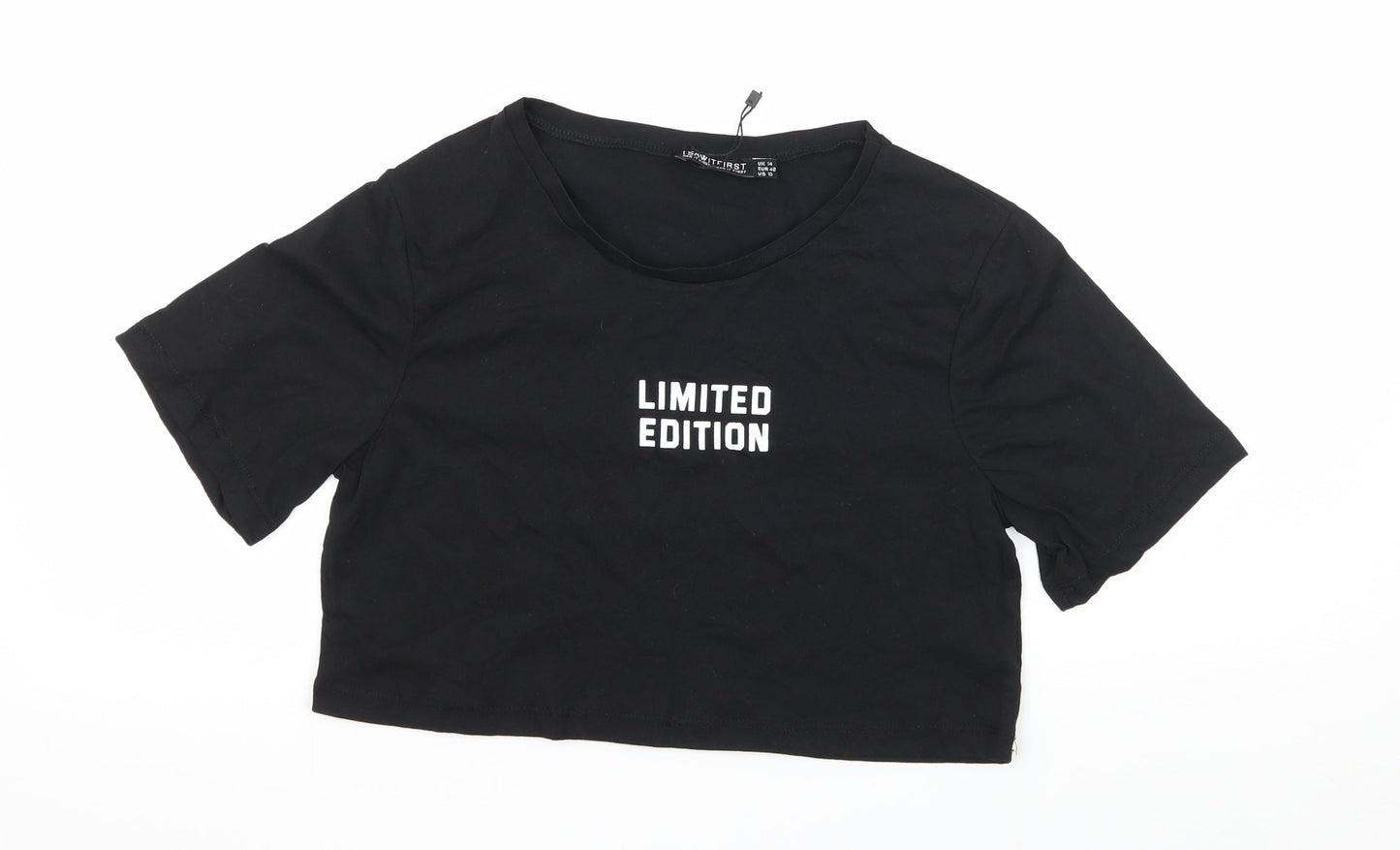 Womens UK Size 14 I SAW IT FIRST Black Basic T-Shirt