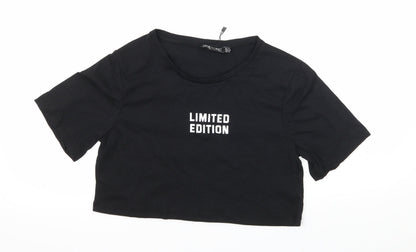 Womens UK Size 14 I SAW IT FIRST Black Basic T-Shirt