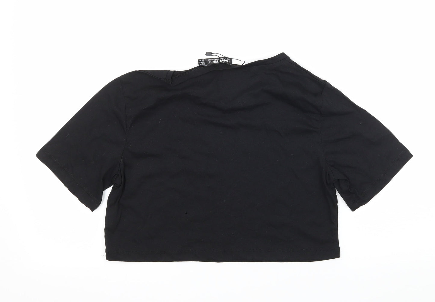 Womens UK Size 14 I SAW IT FIRST Black Basic T-Shirt