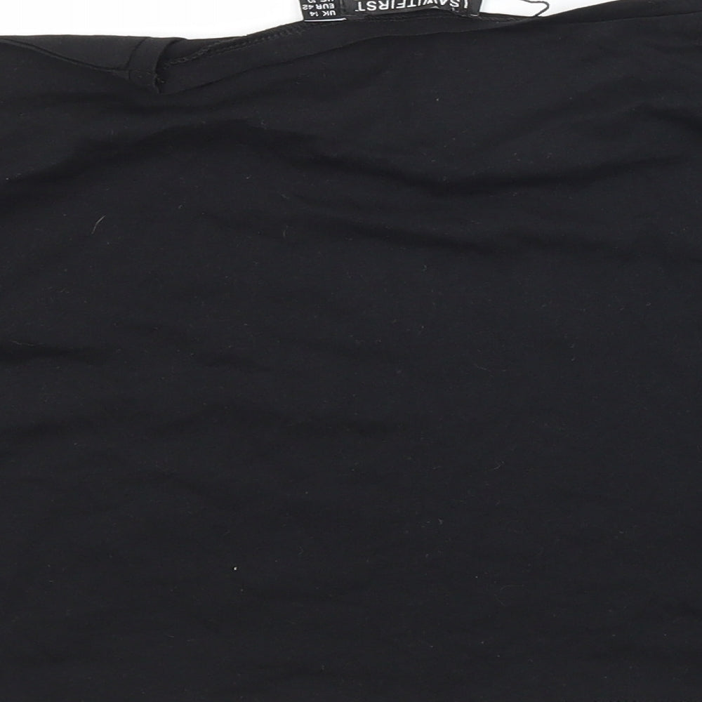 Womens UK Size 14 I SAW IT FIRST Black Basic T-Shirt