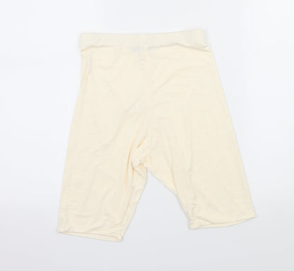 PRETTYLITTLETHING Womens Ivory  Jersey Compression Shorts Size 8