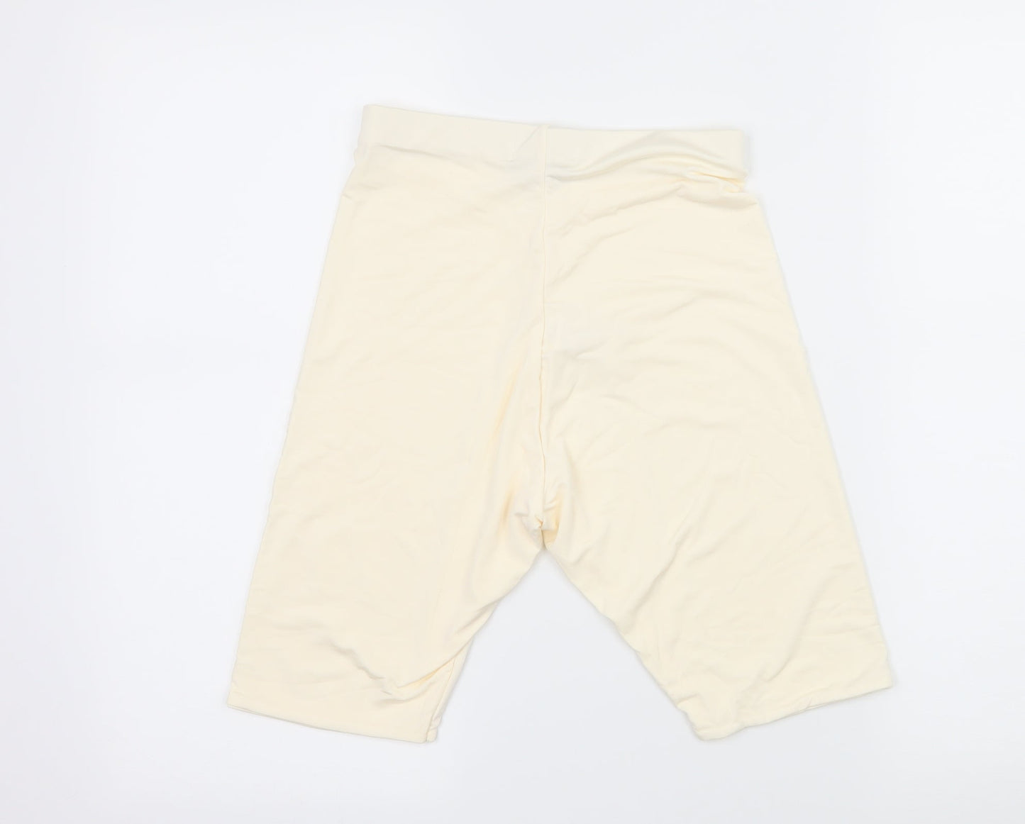 PRETTYLITTLETHING Womens Ivory  Jersey Compression Shorts Size 8