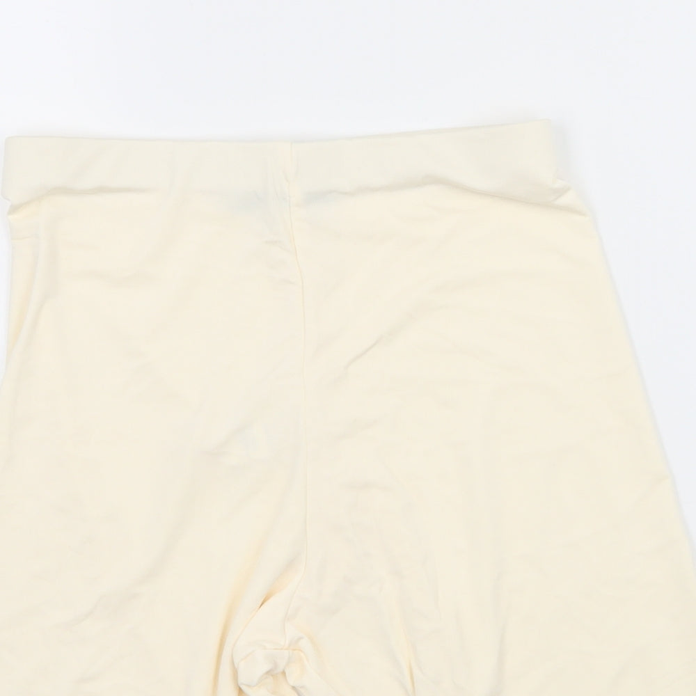 PRETTYLITTLETHING Womens Ivory  Jersey Compression Shorts Size 8