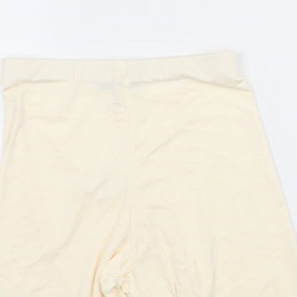PRETTYLITTLETHING Womens Ivory  Jersey Compression Shorts Size 8
