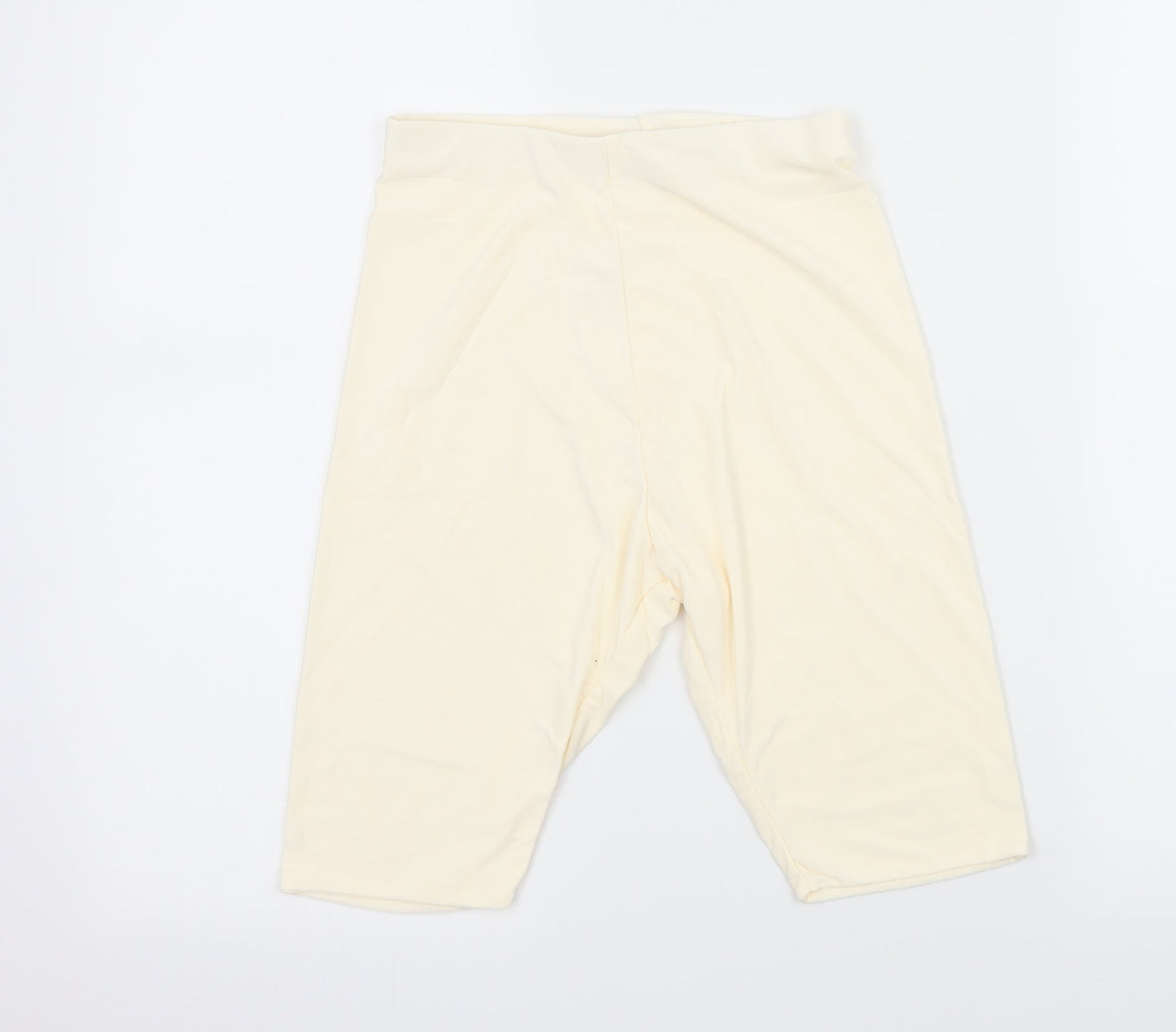 PRETTYLITTLETHING Womens Ivory  Jersey Compression Shorts Size 6