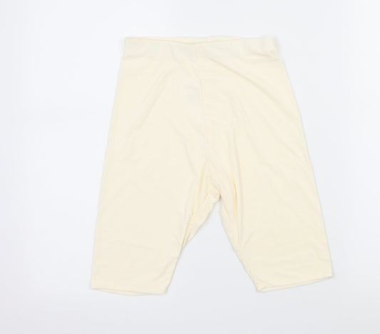 PRETTYLITTLETHING Womens Ivory  Jersey Compression Shorts Size 6