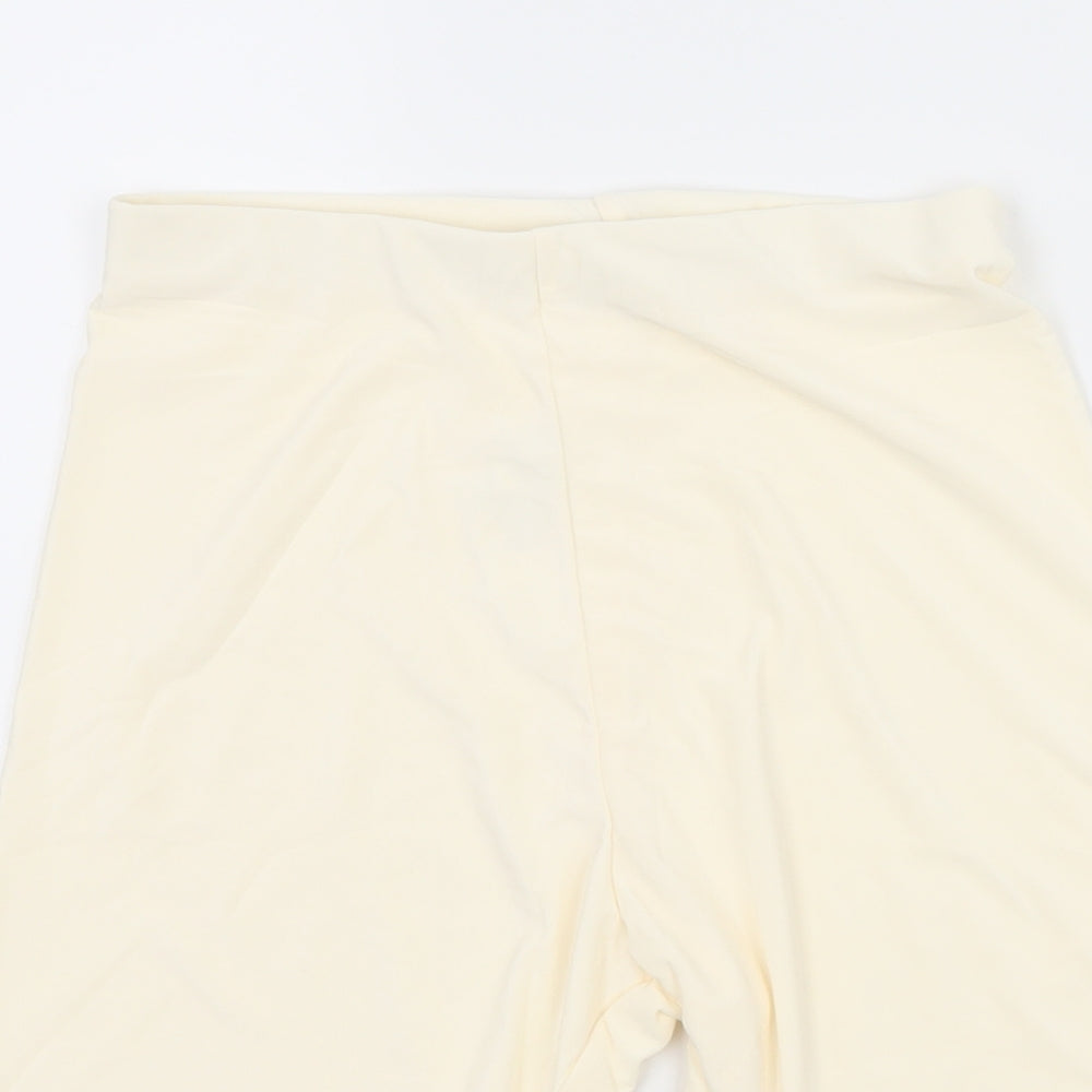 PRETTYLITTLETHING Womens Ivory  Jersey Compression Shorts Size 6