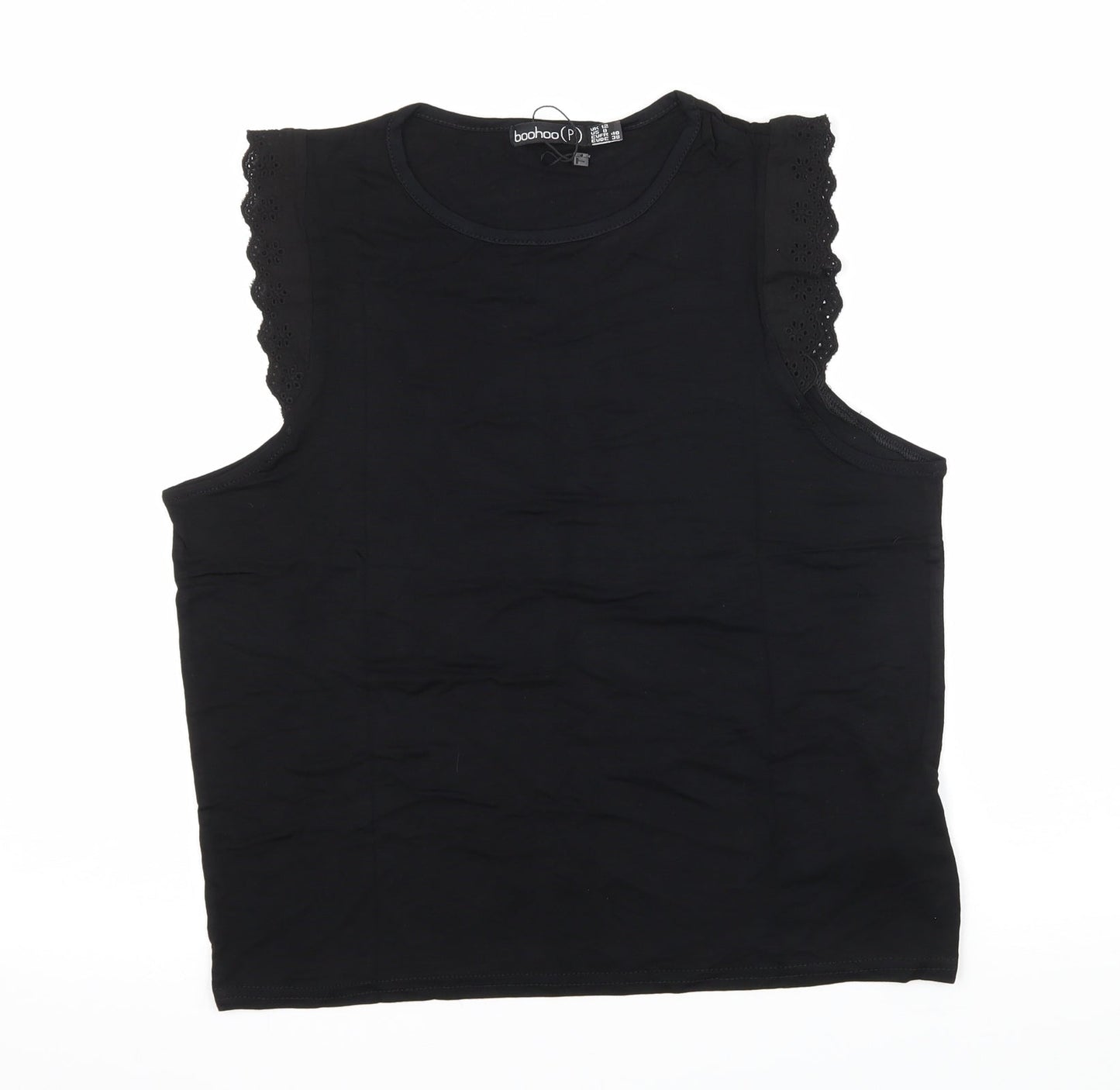 Boohoo Womens Black  Jersey Basic Tank Size 12