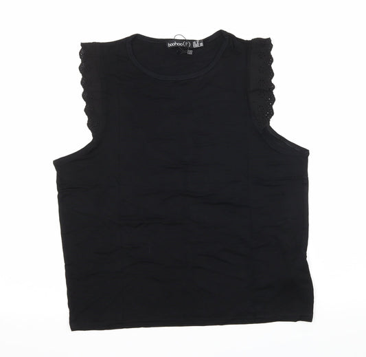Boohoo Womens Black  Jersey Basic Tank Size 12