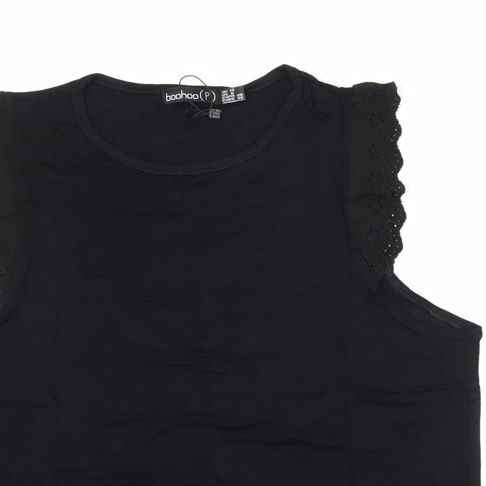 Boohoo Womens Black  Jersey Basic Tank Size 12
