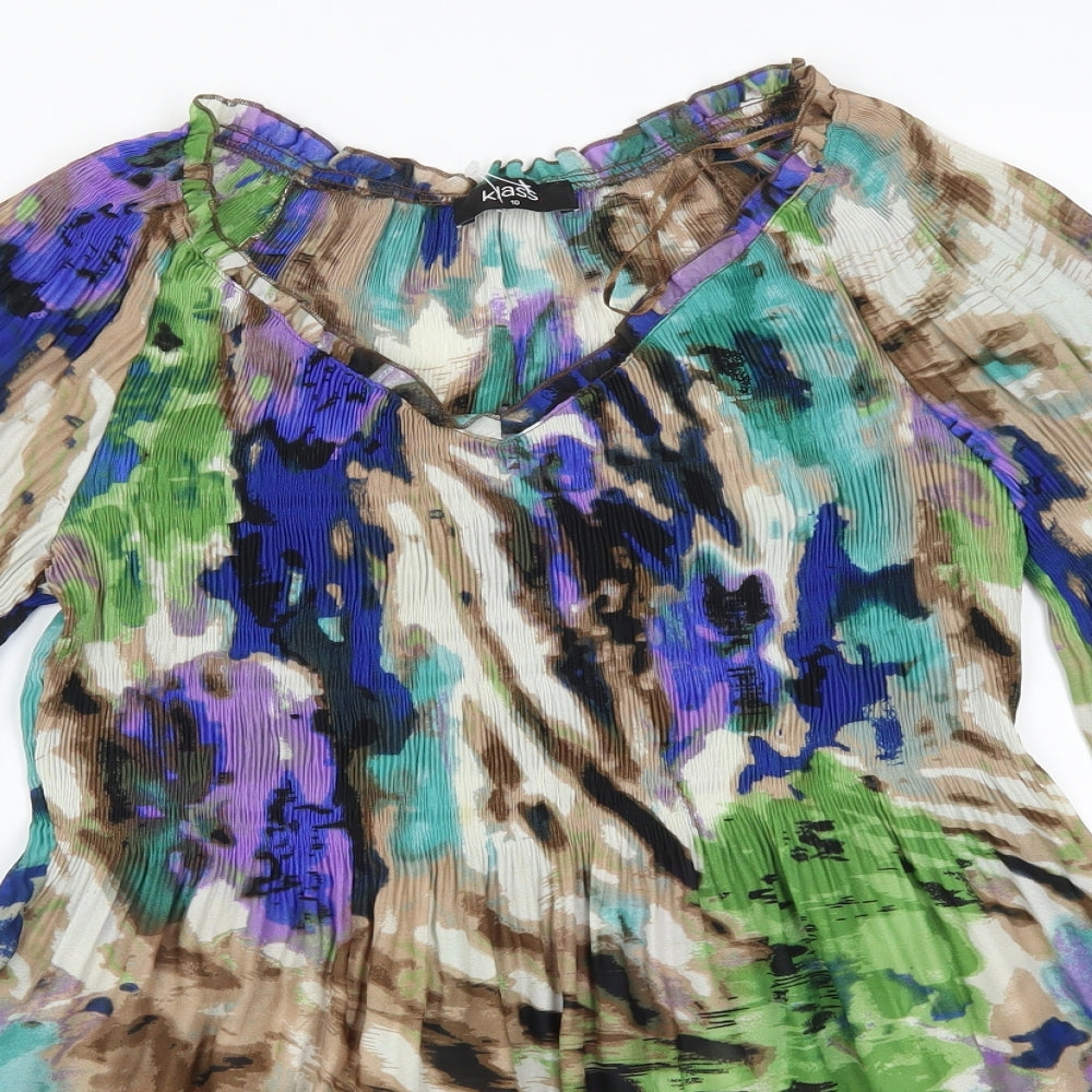 Klass Womens Multicoloured Geometric  Skater Dress  Size 10