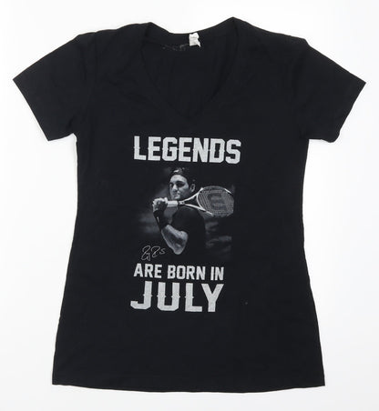 Womens UK Size M Next Level Black Basic T-Shirt