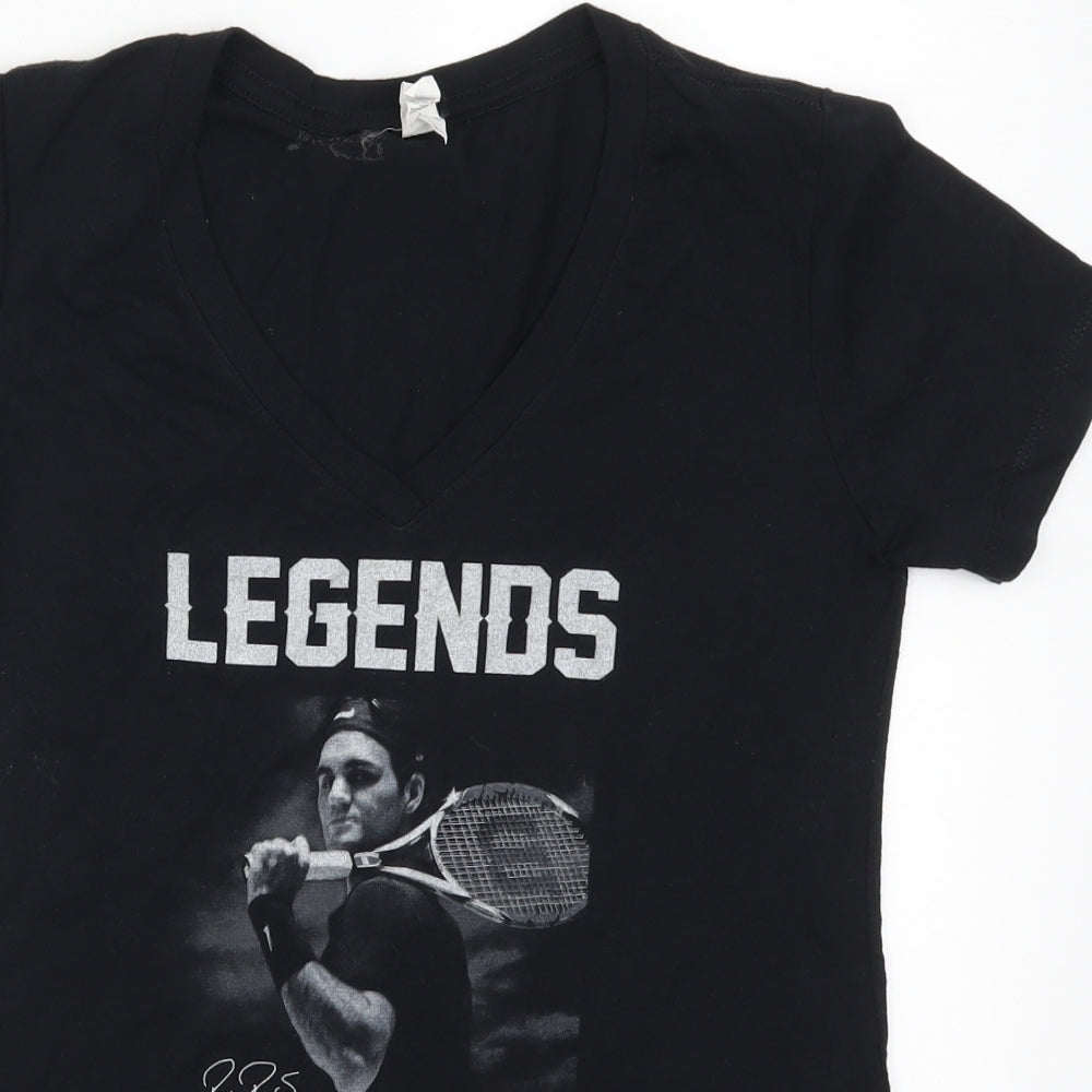 Womens UK Size M Next Level Black Basic T-Shirt