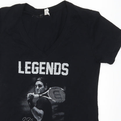 Womens UK Size M Next Level Black Basic T-Shirt