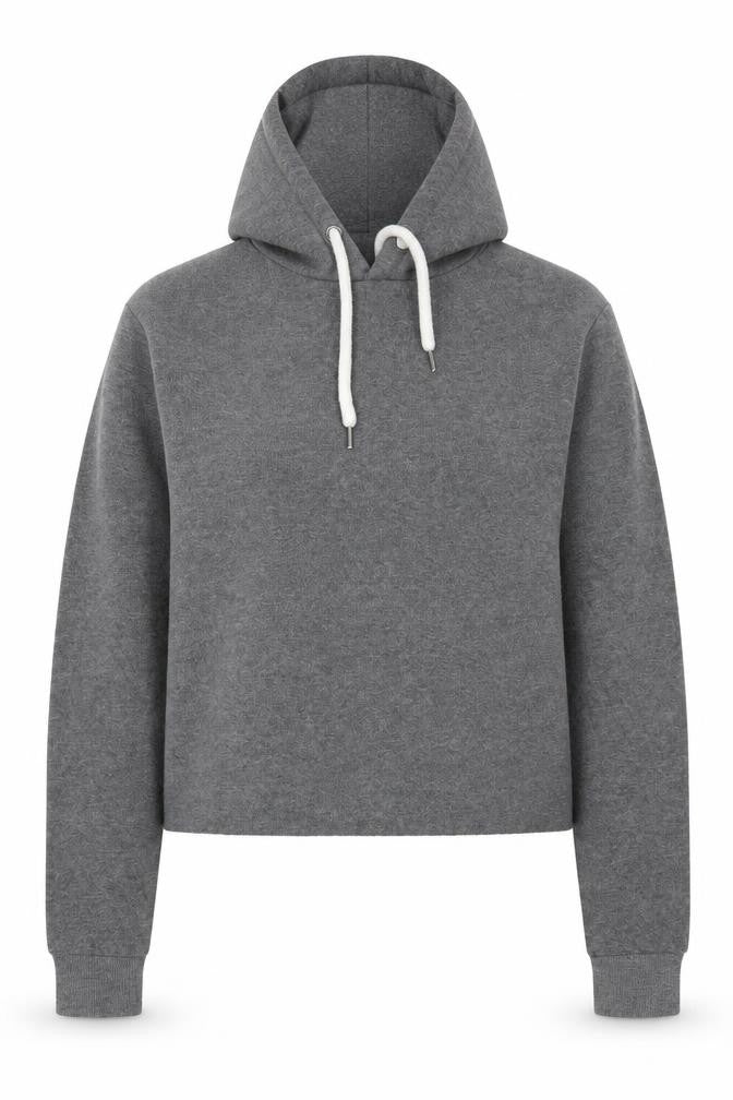Front view of Atmosphere women’s grey pullover hoodie, size UK 4