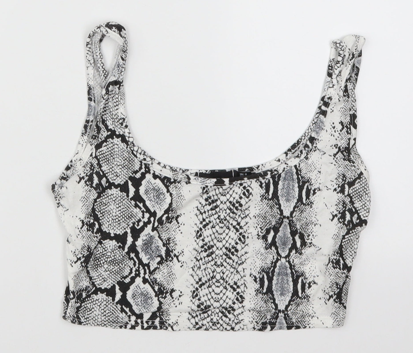 Womens UK Size 8 PRETTYLITTLETHING Grey Cropped Tank