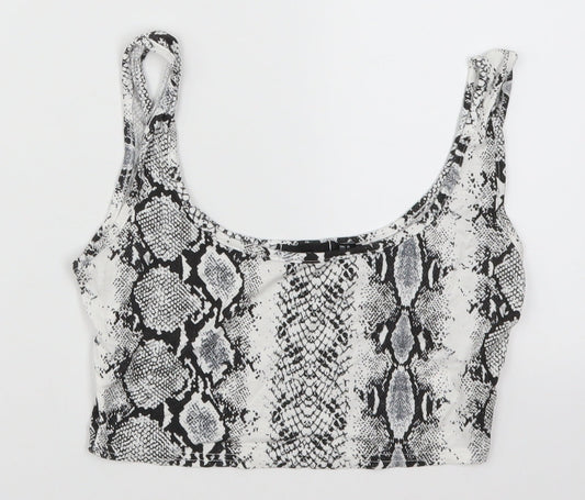 Womens UK Size 8 PRETTYLITTLETHING Grey Cropped Tank