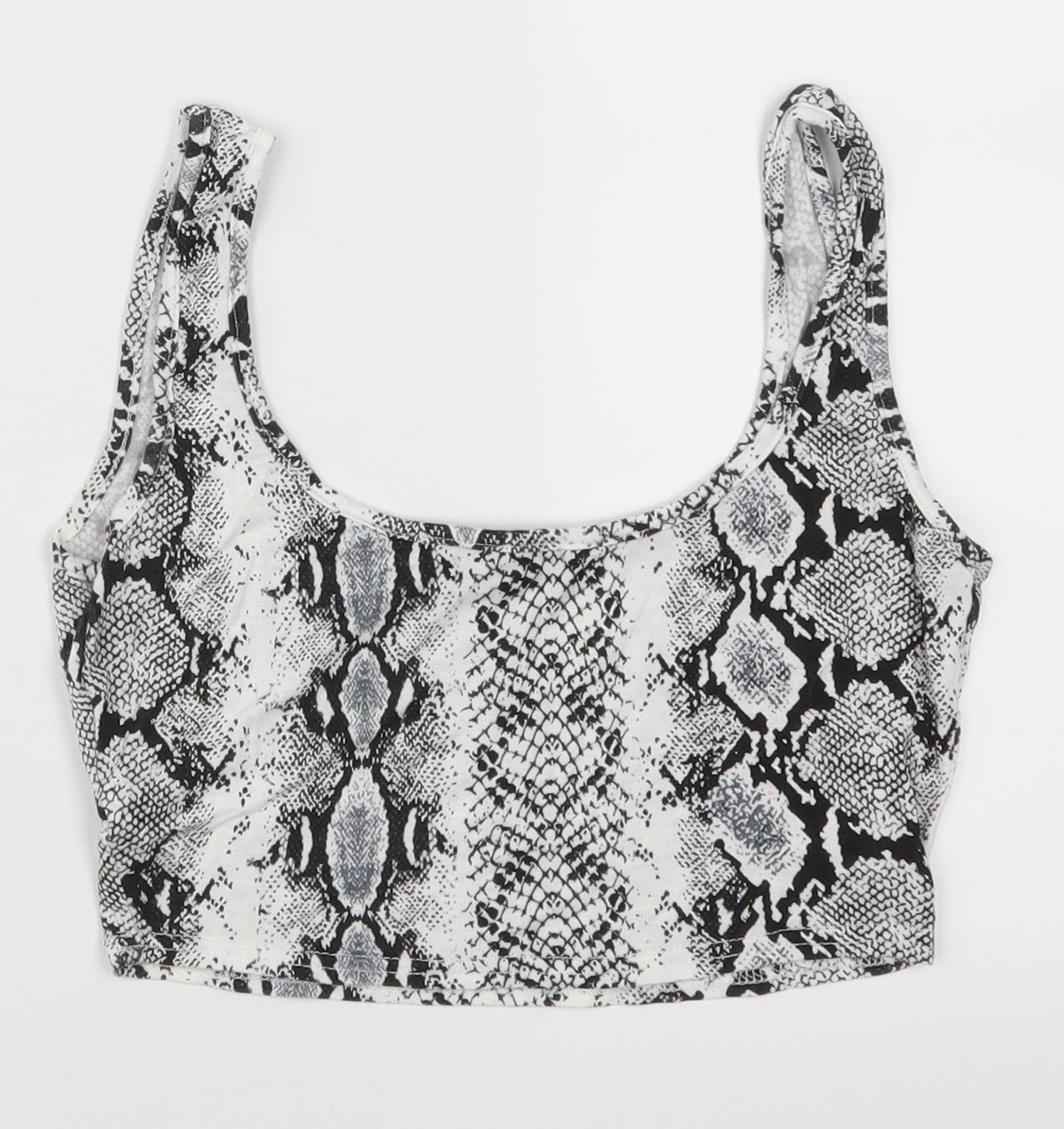 Womens UK Size 8 PRETTYLITTLETHING Grey Cropped Tank