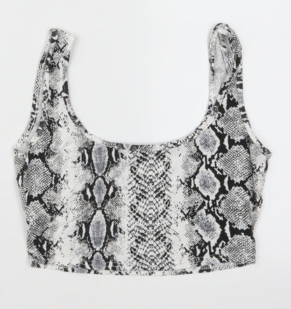 Womens UK Size 8 PRETTYLITTLETHING Grey Cropped Tank