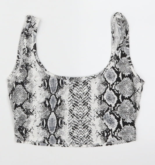Womens UK Size 8 PRETTYLITTLETHING Grey Cropped Tank