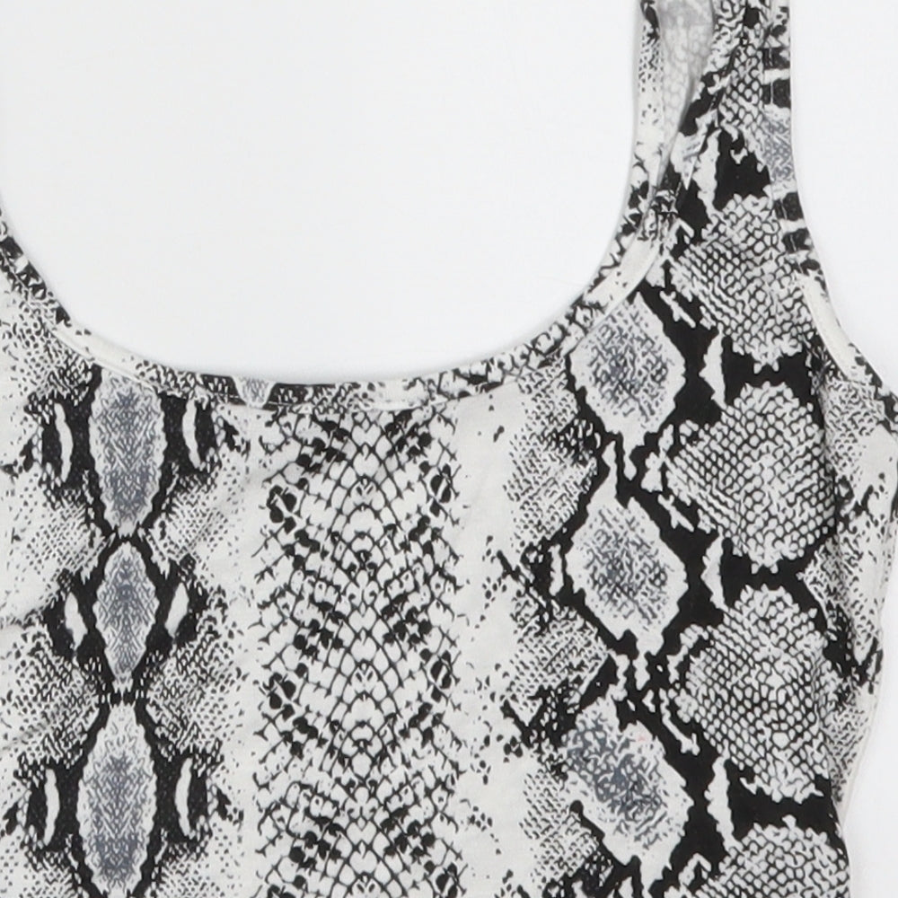 Womens UK Size 8 PRETTYLITTLETHING Grey Cropped Tank