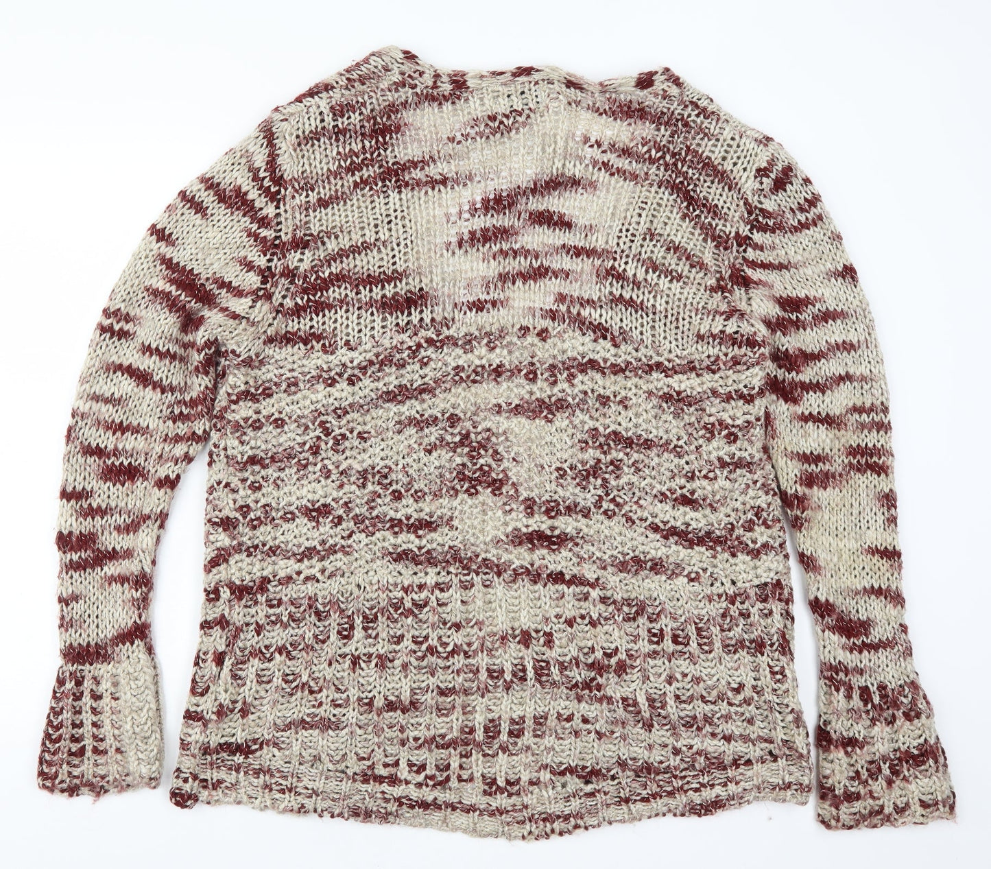 NEXT Womens Red Striped Knit Cardigan Jumper Size L