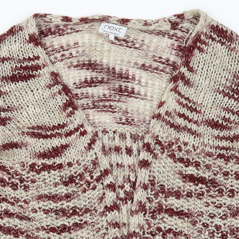 NEXT Womens Red Striped Knit Cardigan Jumper Size L