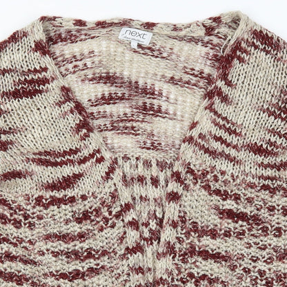 NEXT Womens Red Striped Knit Cardigan Jumper Size L