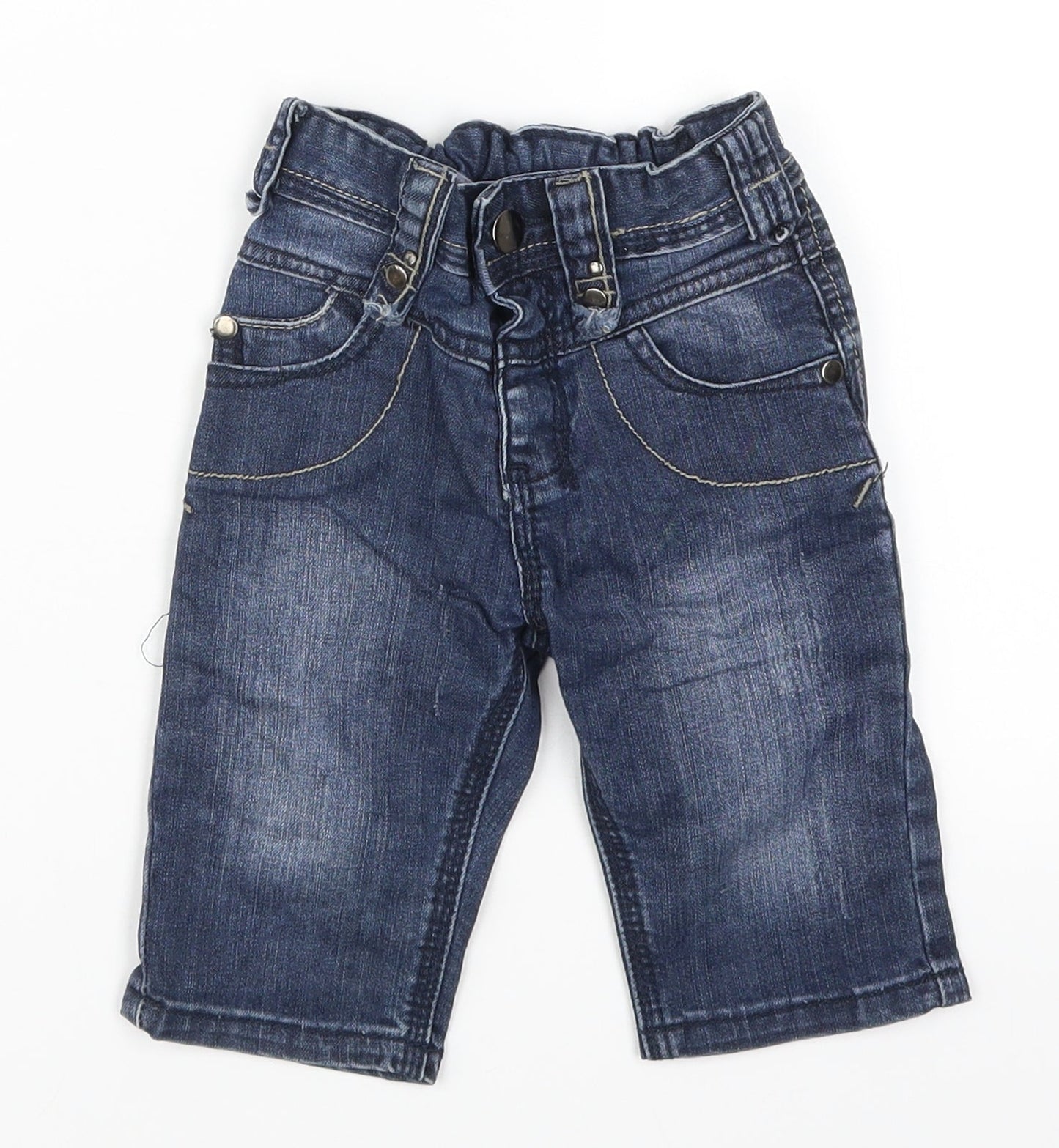 New Look Girls Blue  Denim Cropped Jeans Size 3 Years - Distressed Look