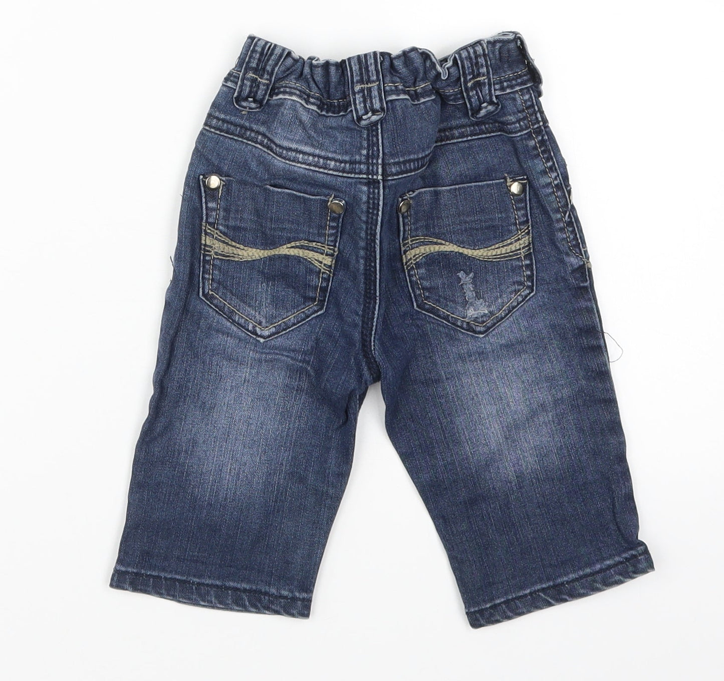 New Look Girls Blue  Denim Cropped Jeans Size 3 Years - Distressed Look