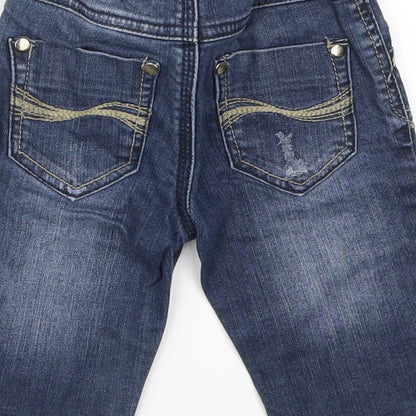 New Look Girls Blue  Denim Cropped Jeans Size 3 Years - Distressed Look