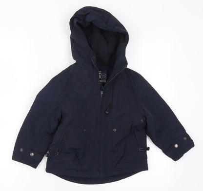 Front view of Urban 63 boys’ blue basic coat coat, size 3, years
