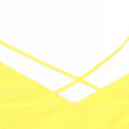 Womens UK Size 12 New Look Yellow Cropped Tank