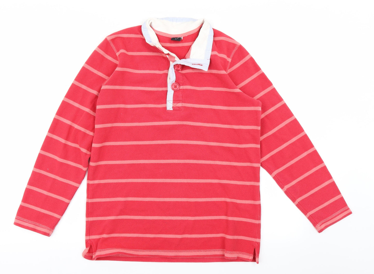 Cotton Traders Mens Red Striped   Polo Size XS