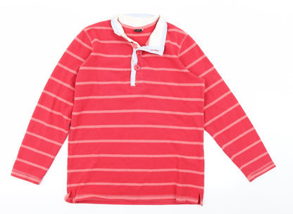 Cotton Traders Mens Red Striped   Polo Size XS