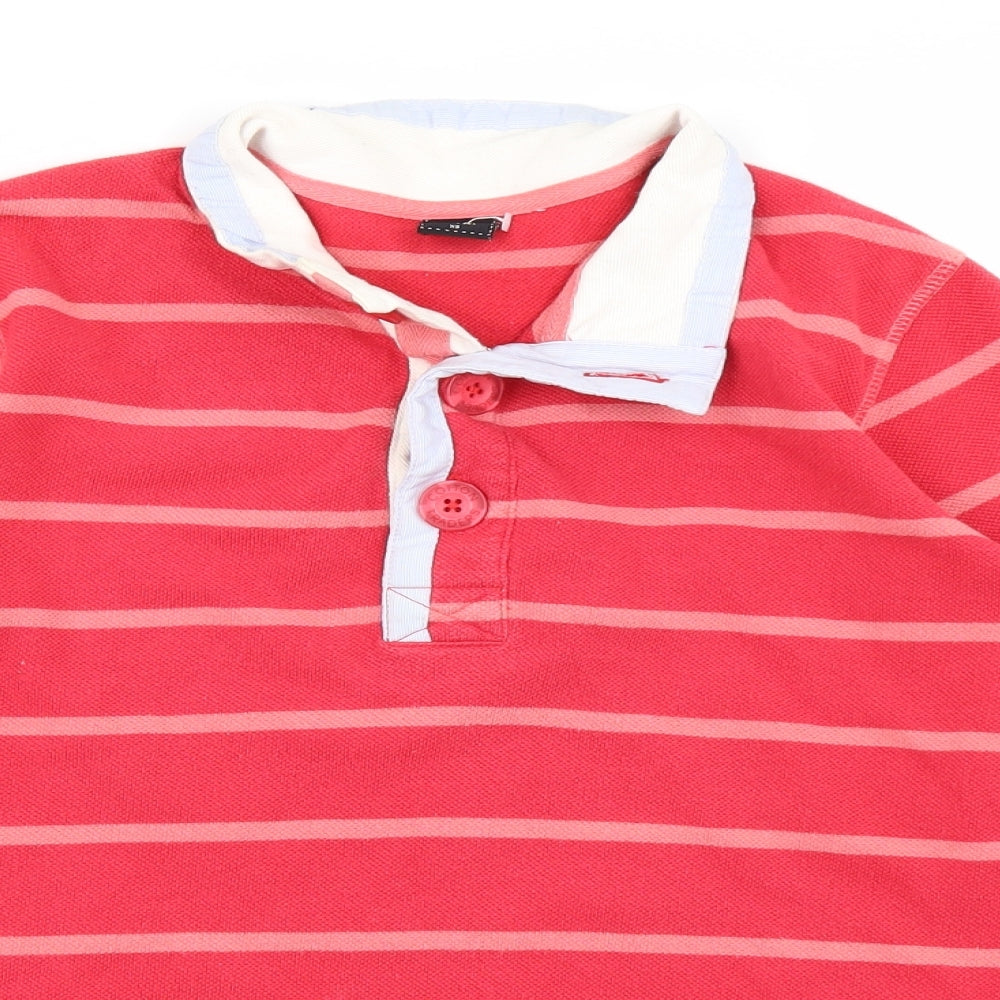 Cotton Traders Mens Red Striped   Polo Size XS